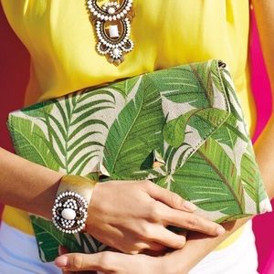 Stella & Dot Palm Print purse/clutch
